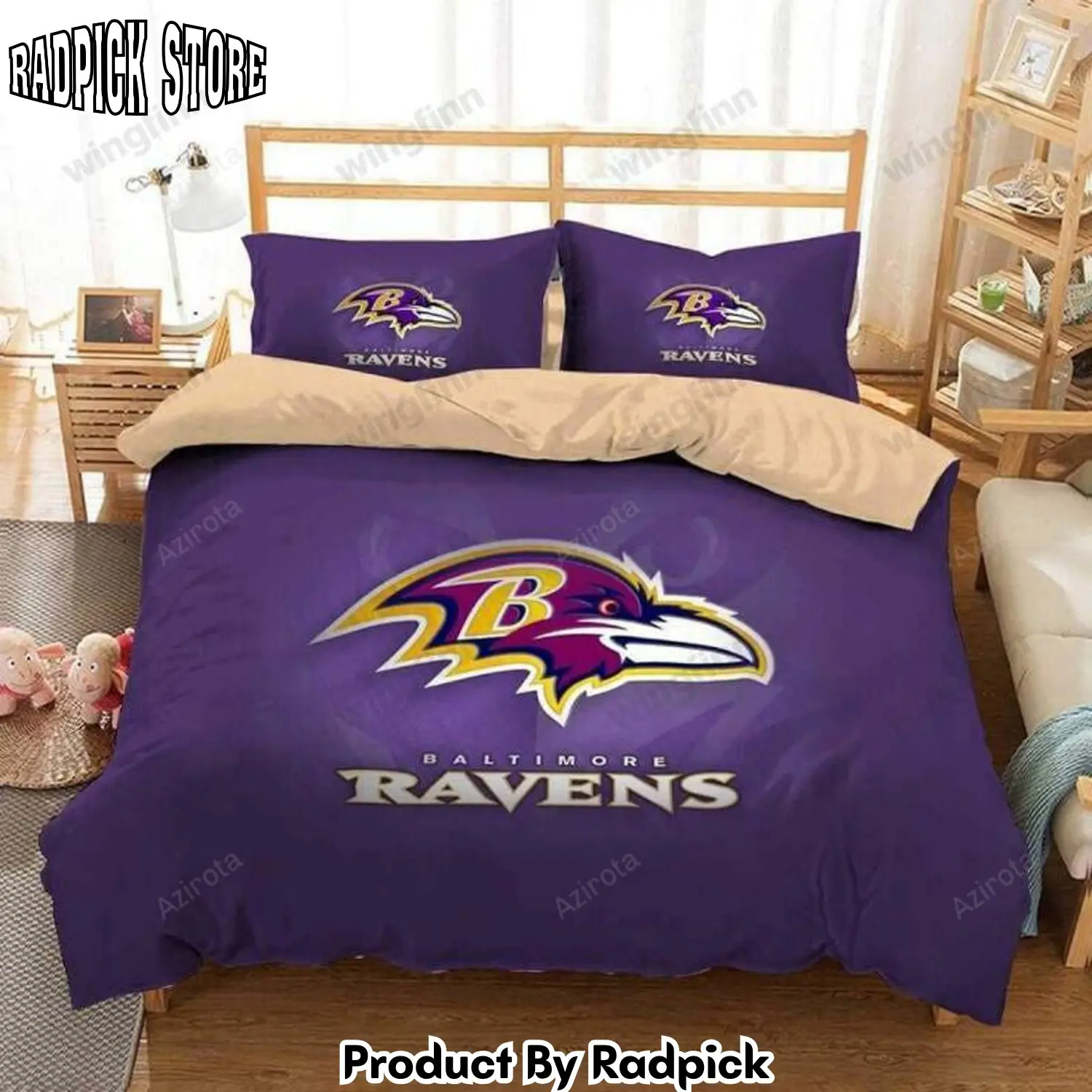 Radpick baltimore ravens 3pcs bedding set duvet cover and pillow cases 1562 rp3278512